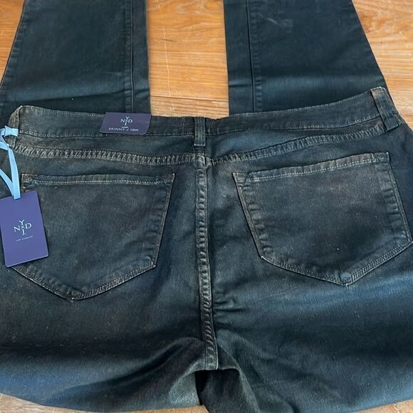 NYDJ Beat Leather Brown Jeans 18W Skinny - Picture 4 of 16